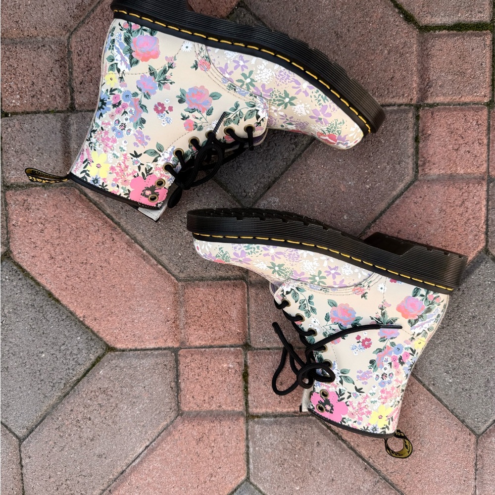 Dr. Martens Multicolor Floral Combat Boots - Picture 7 of 11